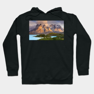 Torres Del Paine Painting Hoodie